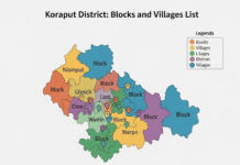 Administrative Divisions,Subdivision,blocks and village list of Koraput District Odisha Koraput Block and Village list