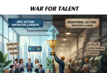 why the BPO sector is winning the “war for talent” over the industrial sector.
