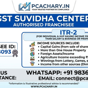 ITR-2 (For Individual & HUF have income from Other than Salary & Business or Profession)