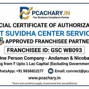One person company-Andman & Nicobar (Upto 1 Lac Capital)(Excluding Goverment fees)