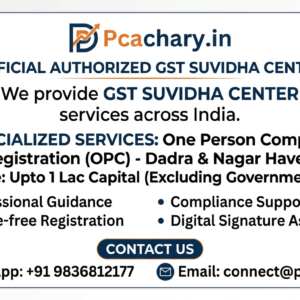 One person company-Dadra & Nagar Haveli (Upto 1 Lac Capital)(Excluding Goverment fees)