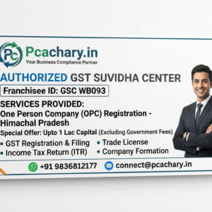 One person company-Himachal Pradesh (Upto 1 Lac Capital)(Excluding Goverment fees)