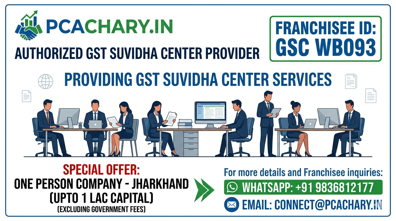 One person company-Jharkhand (Upto 1 Lac Capital)(Excluding Goverment fees).