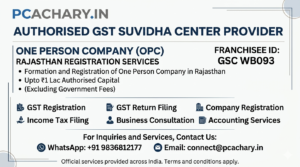 One person company-Rajasthan (Upto 1 Lac Capital)(Excluding Goverment fees)