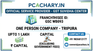 One person company-Tripura (Upto 1 Lac Capital)(Excluding Goverment fees)