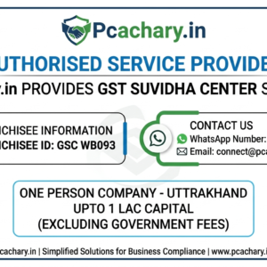 One person company-Uttrakhand (Upto 1 Lac Capital)(Excluding Goverment fees)