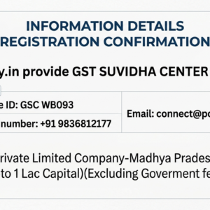 Private Limited Company-Madhya Pradesh (Upto 1 Lac Capital)(Excluding Goverment fees)