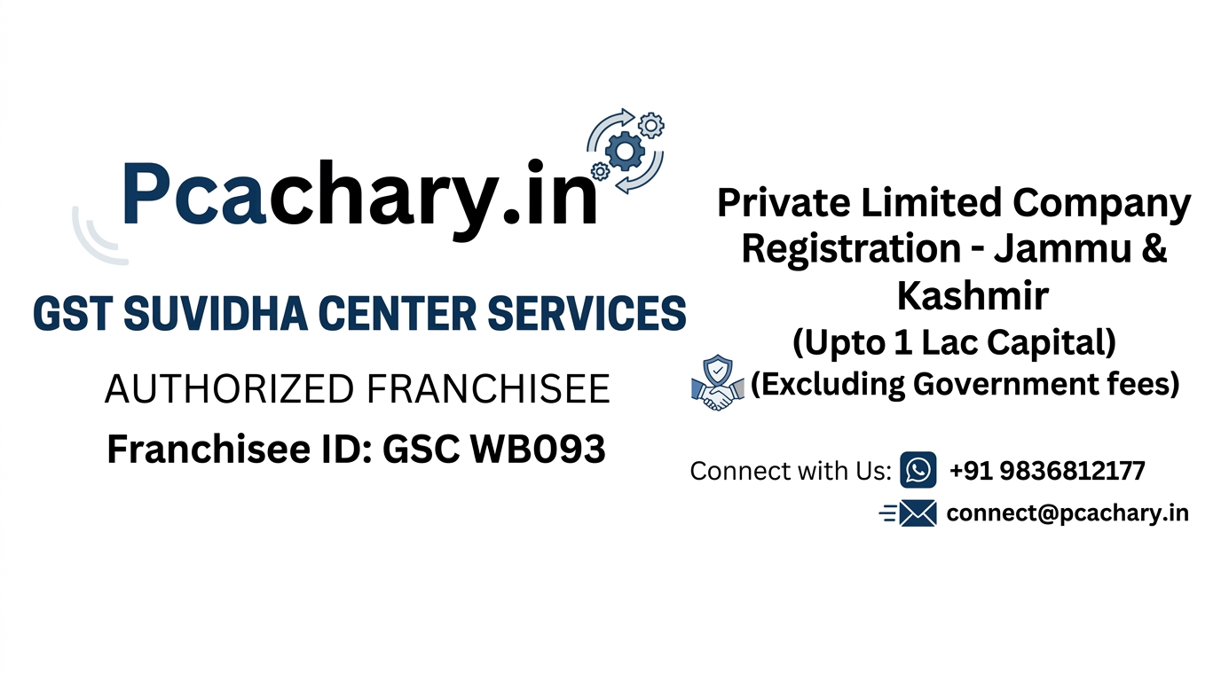 Private Limited Company-Jammu & Kashmir (Upto 1 Lac Capital)(Excluding Goverment fees)