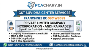 Private Limited Company-Andhra Pradesh (Upto 1 Lac Capital)(Excluding Goverment fees)