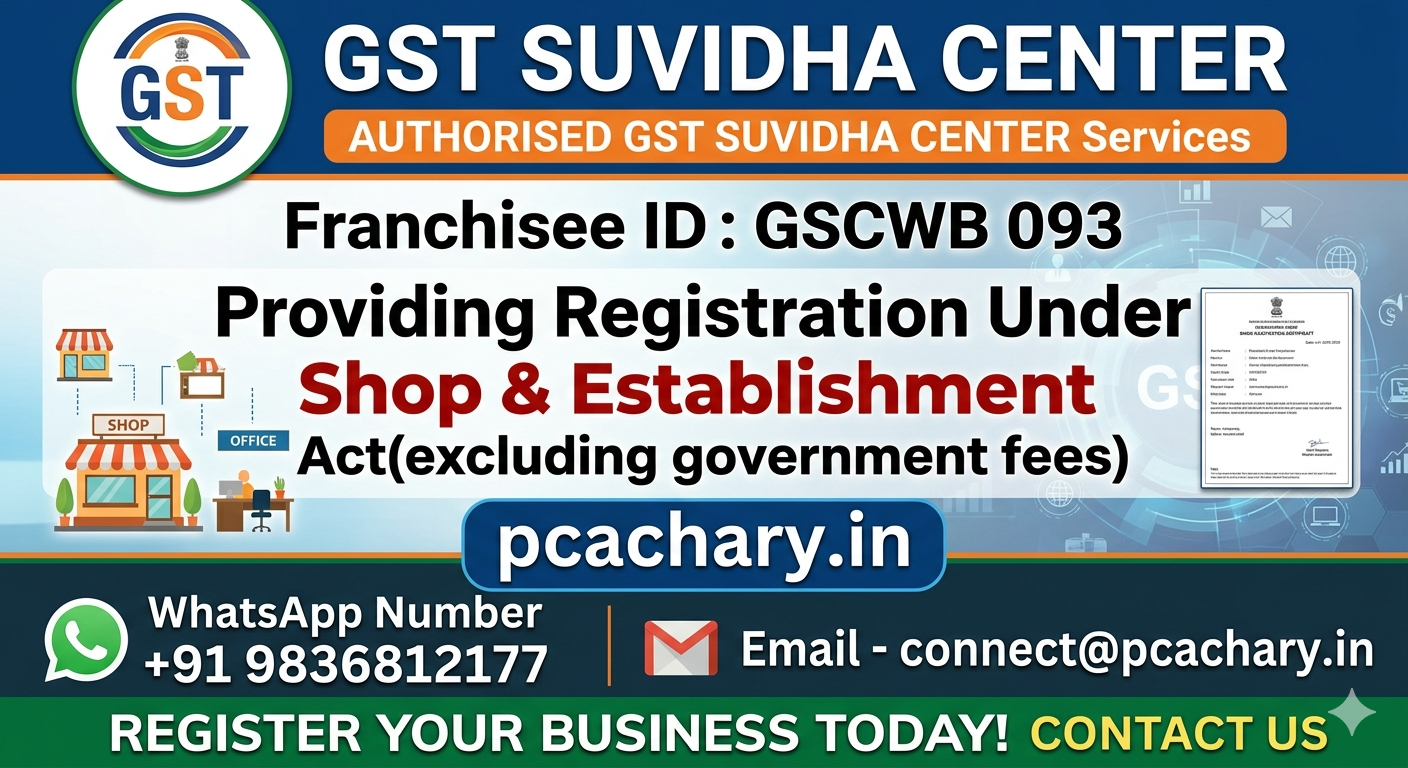 Registration Under Shop & Establishment Act(excluding government fees)