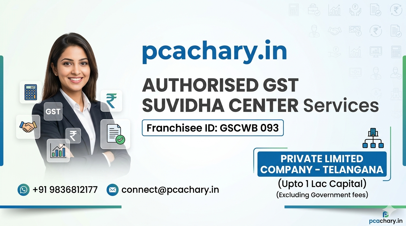 Private Limited Company-Telangana (Upto 1 Lac Capital)(Excluding Goverment fees)