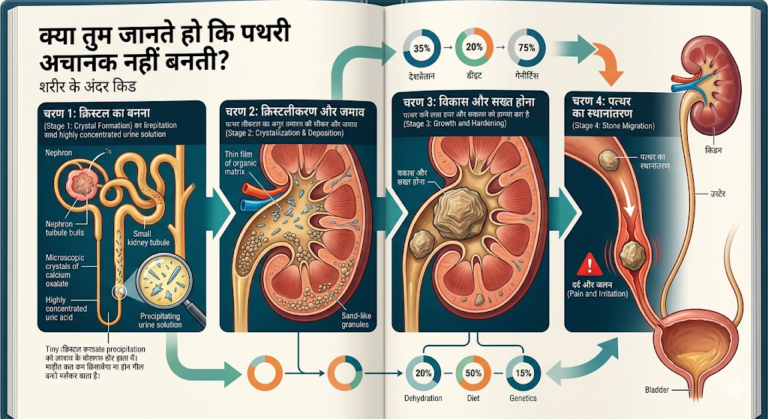 🧠 क्या तुम जानते हो कि पथरी अचानक नहीं बनती_ शरीर के अंदर किड