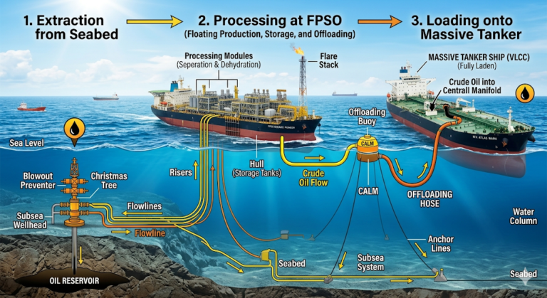 How Crude Oil Goes From Ocean Floor To A Massive Tanker Ship – Copy