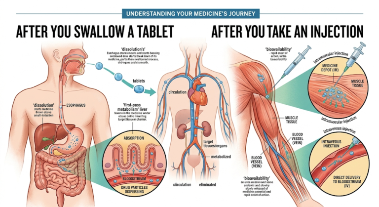 Have you ever wondered what really happens inside your body after you swallow a tablet or take an injection