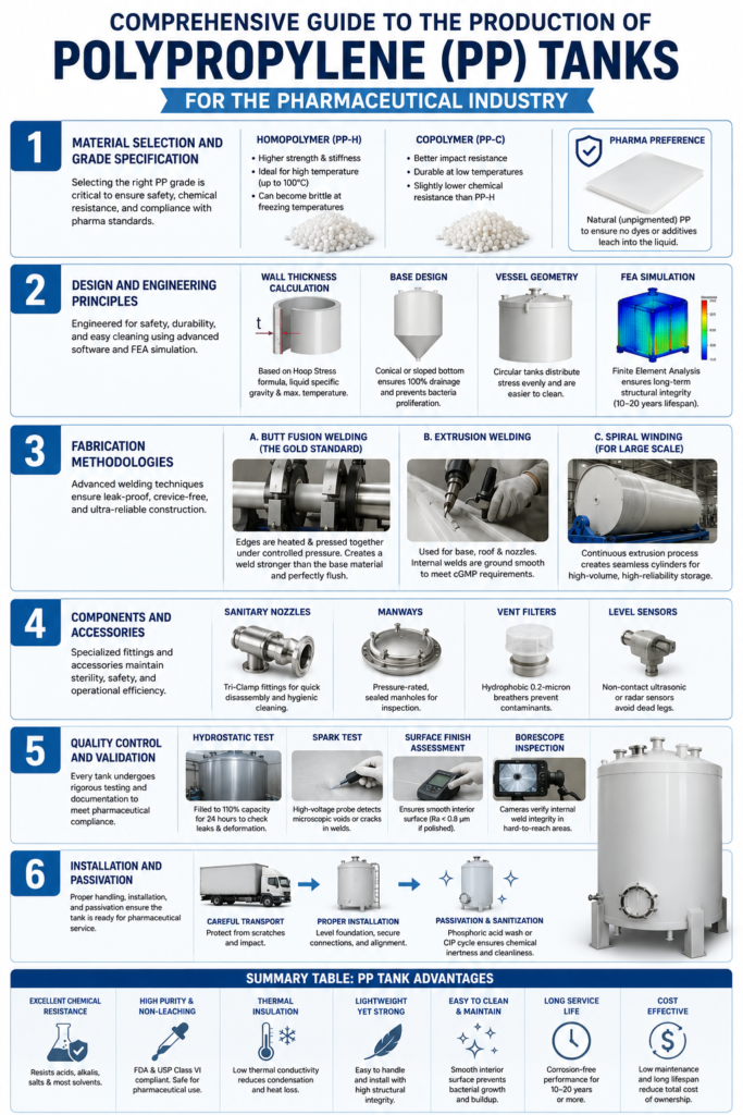 Comprehensive Guide to the Production of Polypropylene (PP) Tanks for the Pharmaceutical Industry Comprehensive Guide to the Production of Polypropylene (PP) Tanks for the Pharmaceutical Industry